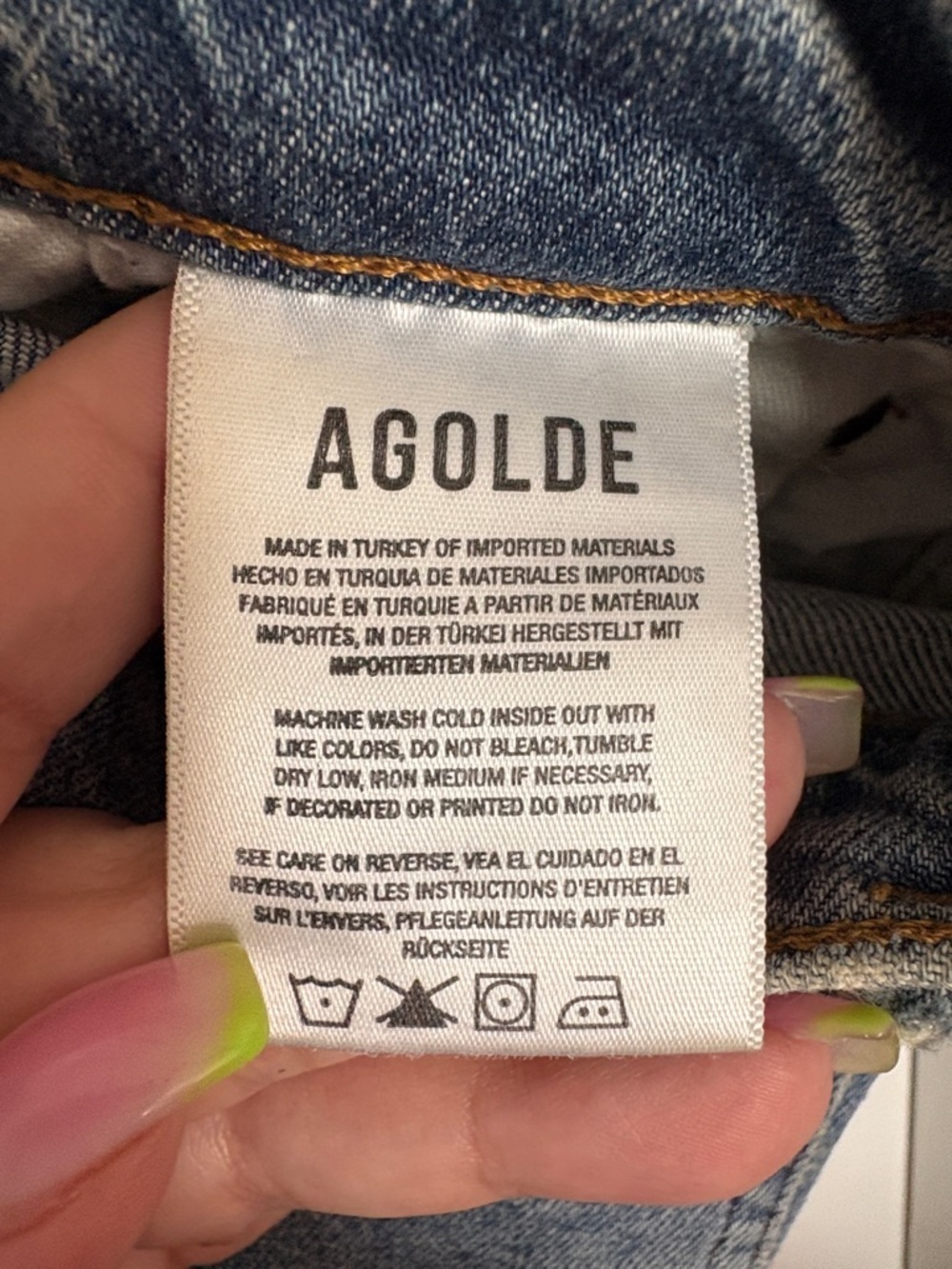 Agolde Riley High Rise Distressed Jeans Blue Size 30 - Picture 5 of 6